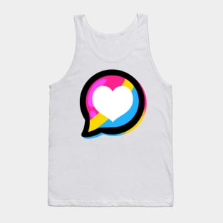 LGBTQ+ Pride Heart Speech Bubble - Pansexual Tank Top